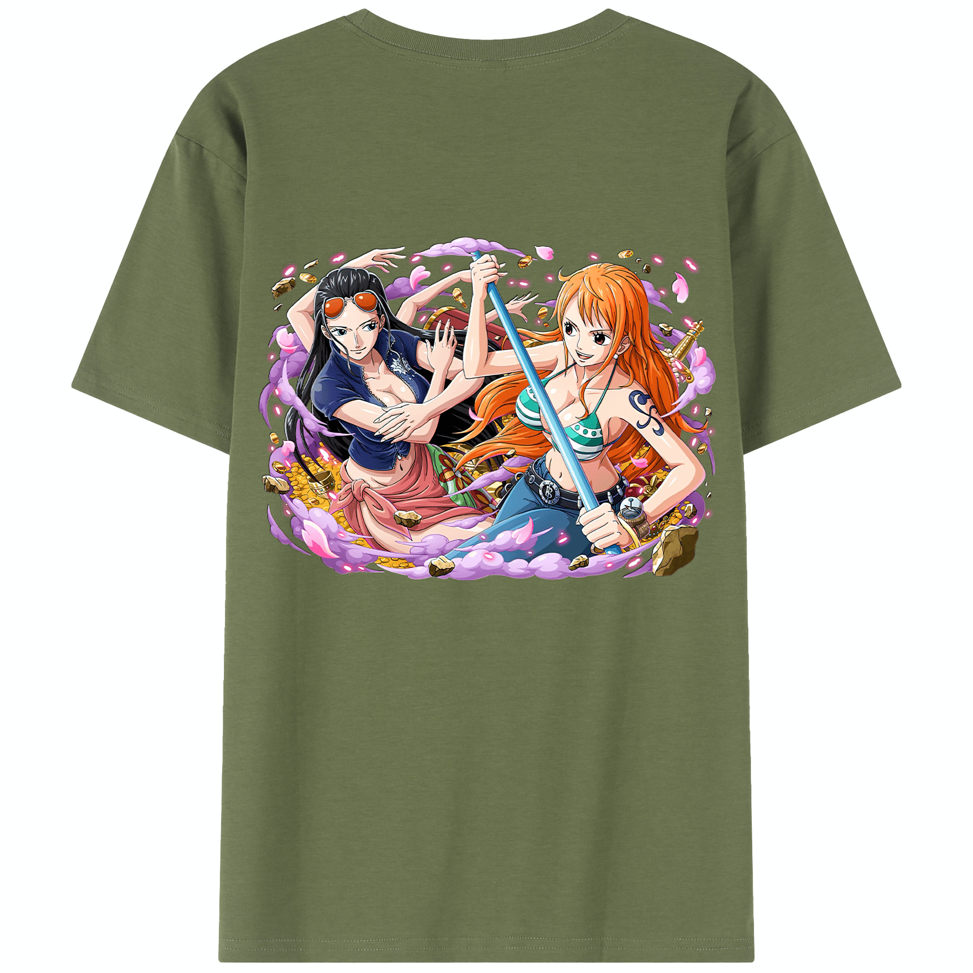 ワンピース ニコ・ロビン ONE PIECE Nico Robin 綿100％半袖Tシャツ（背面プリント）